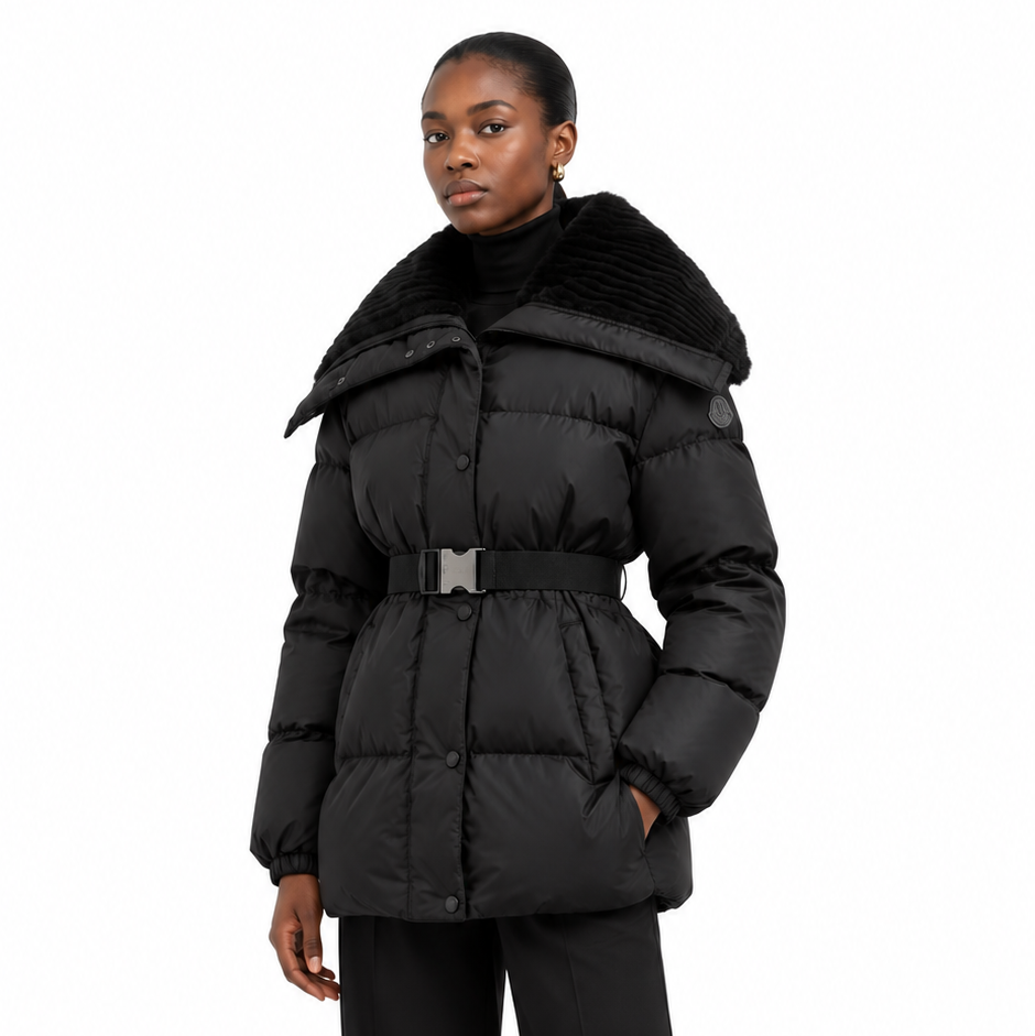 Moncler Brasseurs Fur Collar Down Jacket