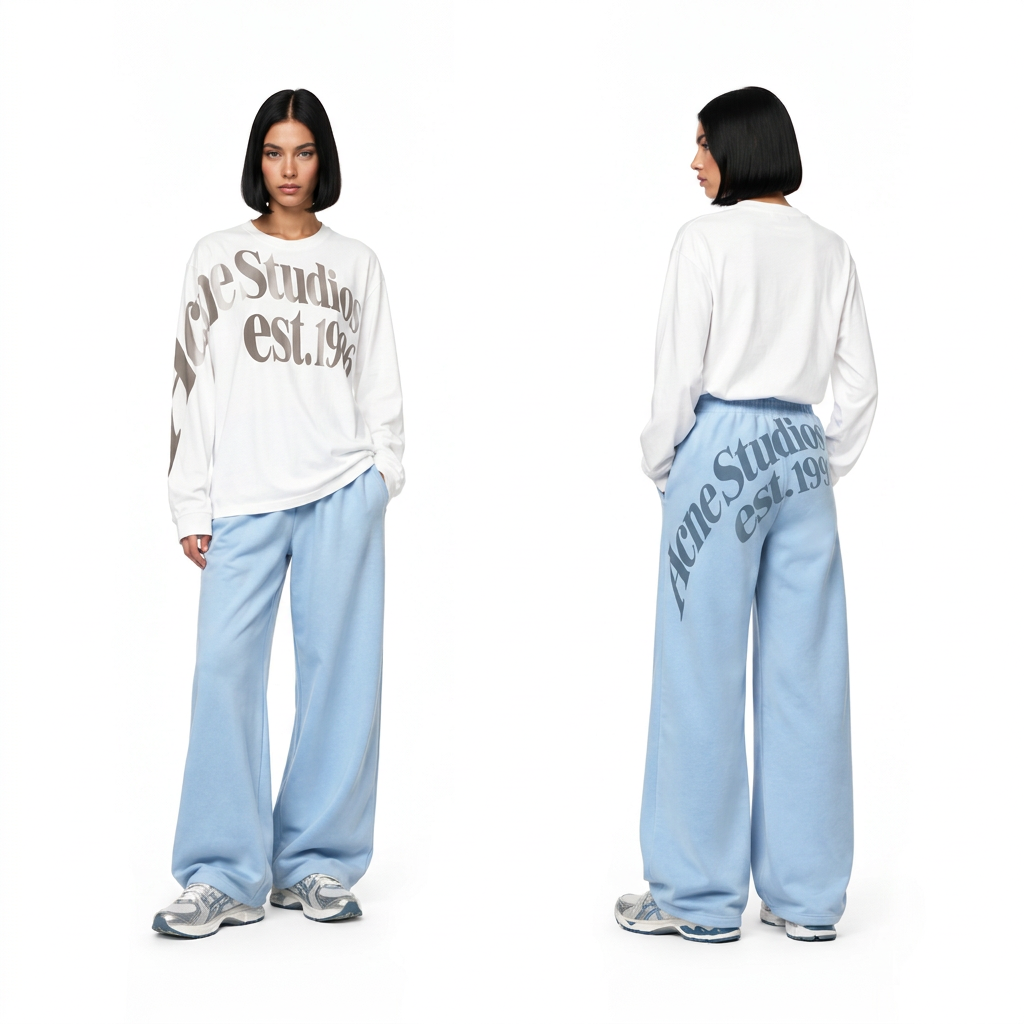 Acne Studios Relaxed Graphic Tee & Washed Sweatpants