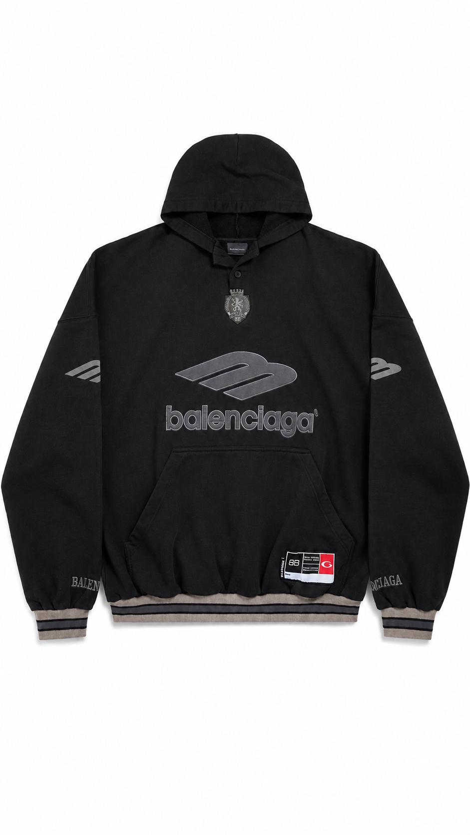 Balenciaga 3B Oversized Hoodie - Black