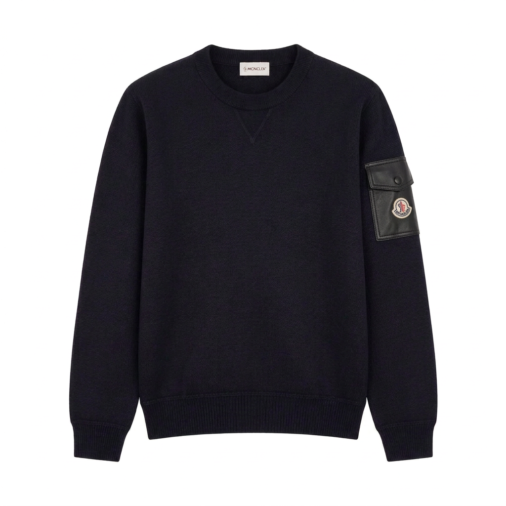 Moncler Navy Blue Wool Jumper