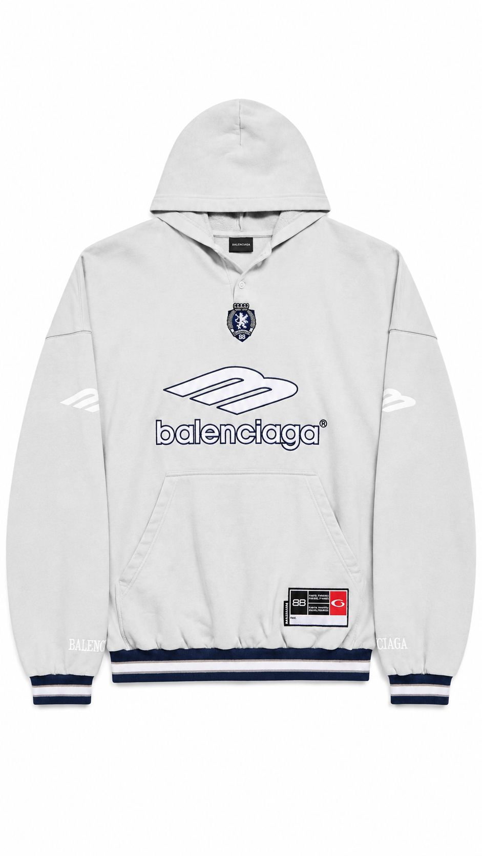 Balenciaga 3B Oversized Hoodie - Grey
