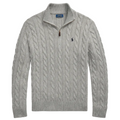 Ralph Lauren Grey Cable Knit ¼ Zip