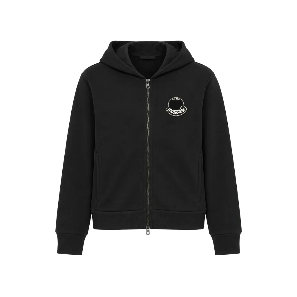 Moncler Logo Zip Up Hoodie - Medium