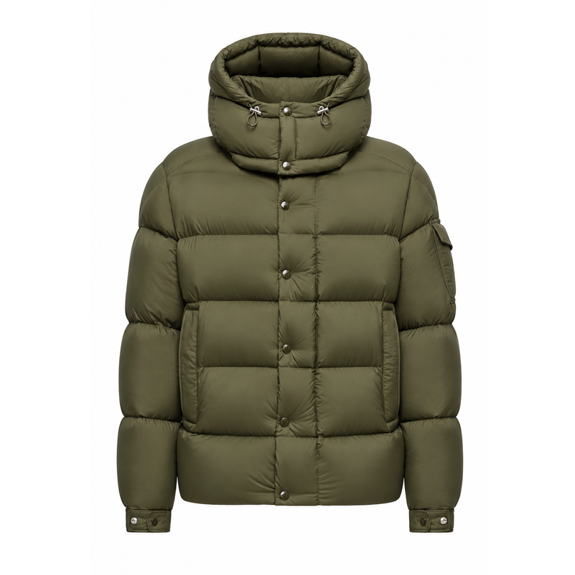 Moncler Vezere Hooded Down Jacket - Olive Green
