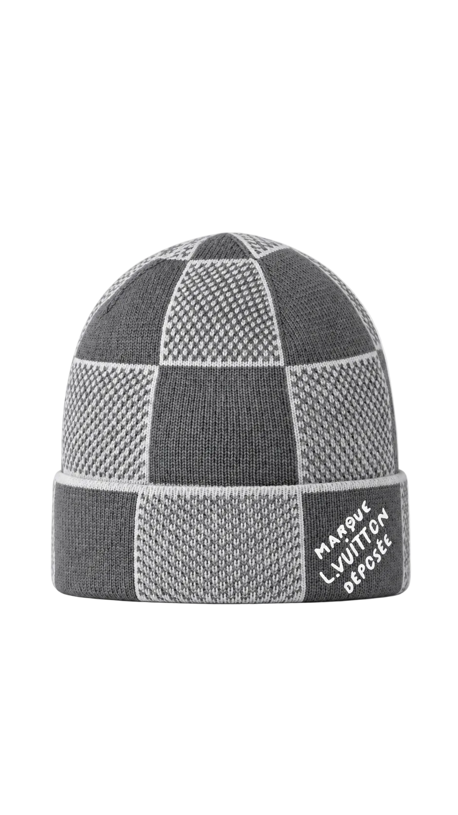 LV Damier Heritage Beanie - Grey